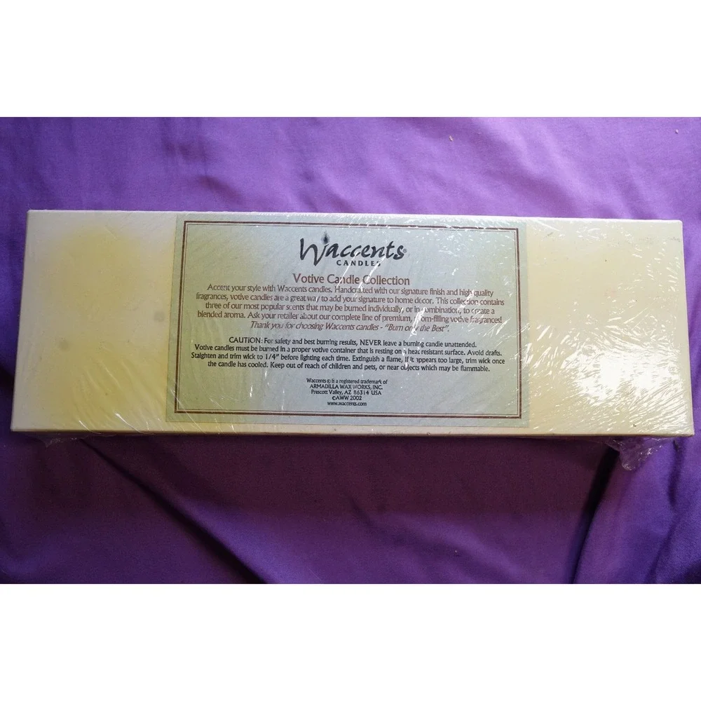 Waccents 12 CANDLE Votive Bakery Box Gingerbread, Cinnamon Roll, Vanilla VTG